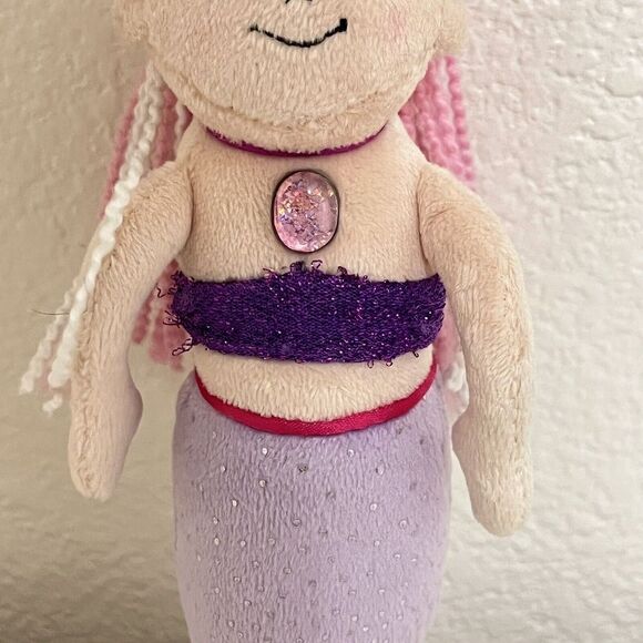 Douglas Cuddle Toys Mermaid Plush Doll Yarn Hair Purple Sparkle 10" - Picture 4 of 10